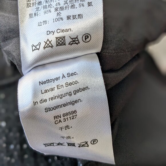 2 for $30 NWOT DKNY Tweed Faux Wrap Black Metallic Mini Skirt w Leather Trim 8 - Picture 7 of 7